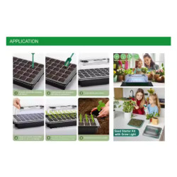 Seed Starter Tray with LED Grow Light – 2 × 40 Cells